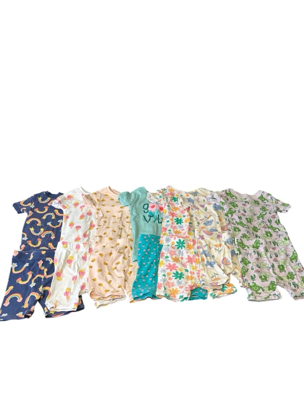 Old Navy Toddler Girls 4T Pajama Sets Lot of 7 Short Sleeve Shorts